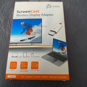 j5create ScreenCast Wireless Display Adapter White JVAW56 1080p